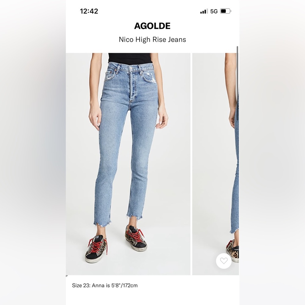 Agolde High Rise Nico Jean, Sz 29
